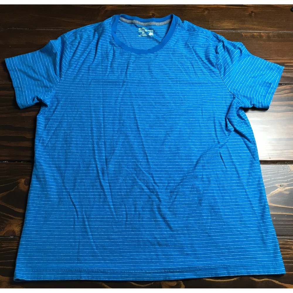 Ruff Hewn Shirt, Men's Size XL, Blue White, Striped, Summit Tee w/ UV Protection